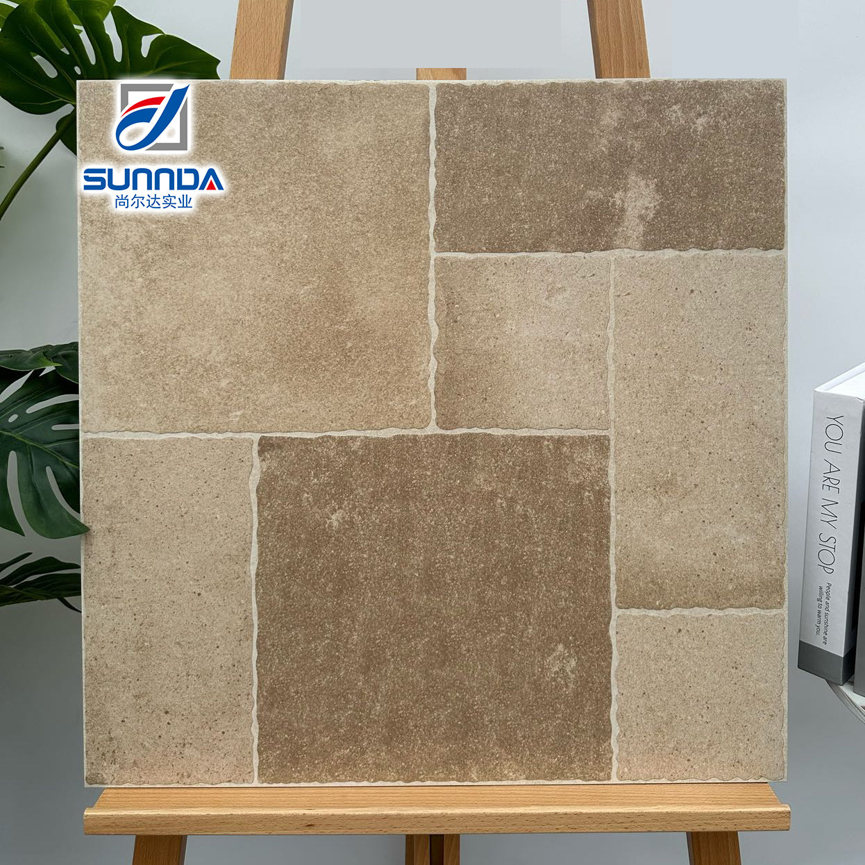 Gạch men mờ ngoại thất, đá thô, kiểu cổ điển, 600x600mm