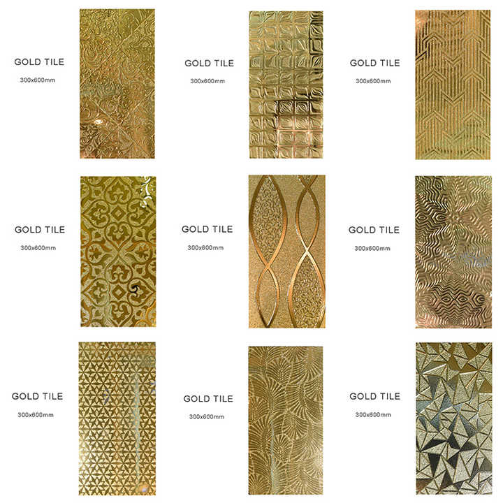 Sparkling Gold Porcelain Bathroom Wall Tiles 600x1200mm