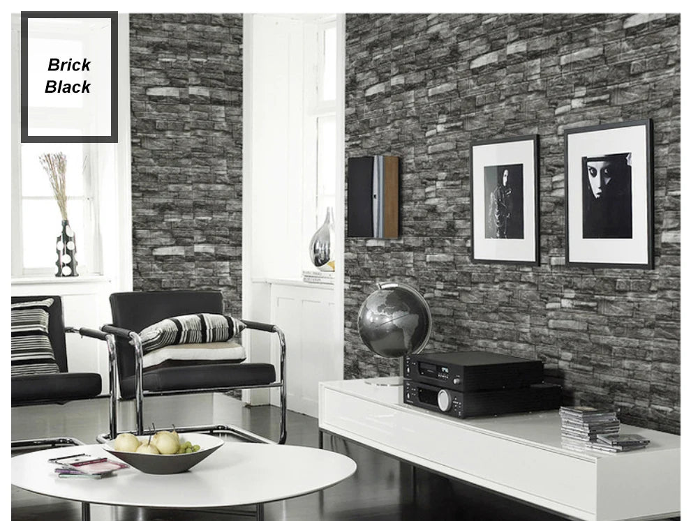 3D Brick Wall Sticker Strong three-dimensional 77*70cm Monochrome and Retro adesivos de parede paper Bring the fun of home life - Daisan Mart