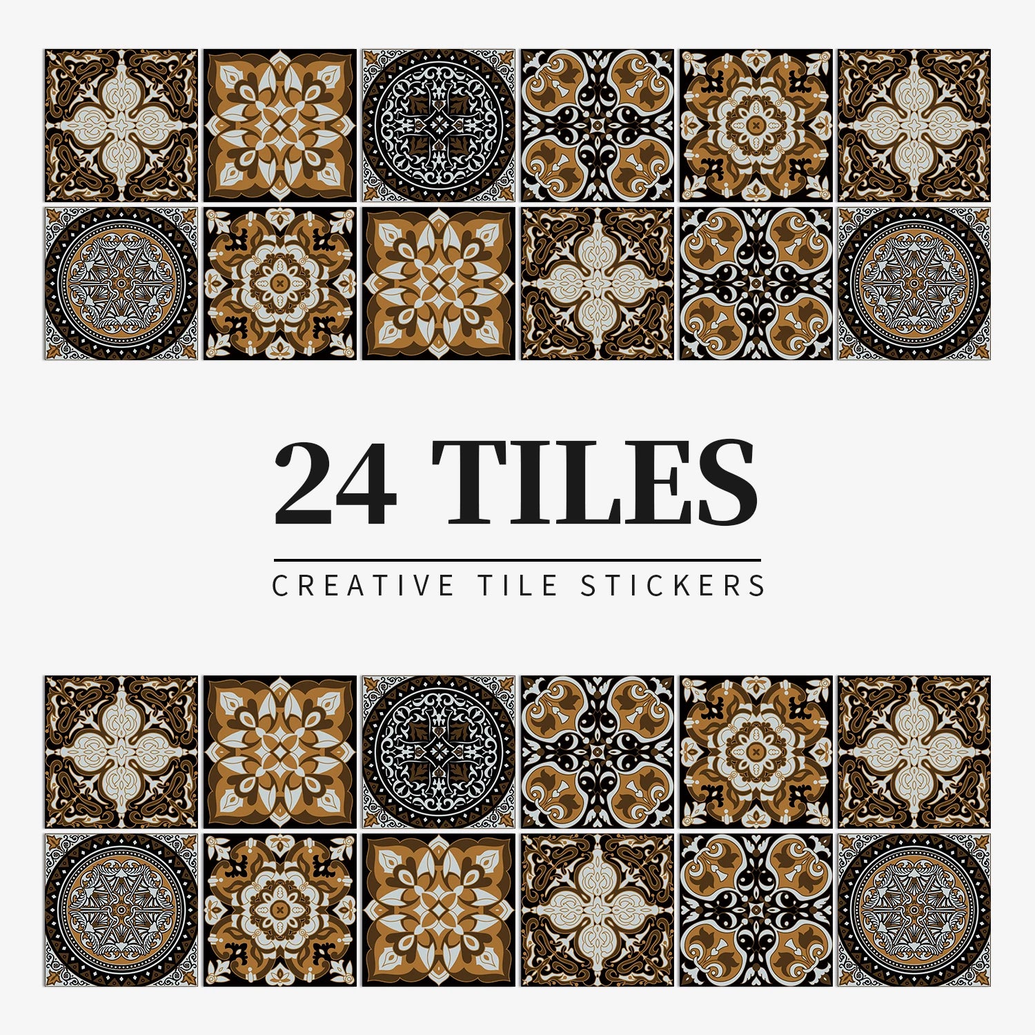 24pcs/set Light Color Tiles Sticker Wall Stickers Kitchen Bathroom Home Renovation Wallpaper Waterproof Self-adhesive Wall Decal