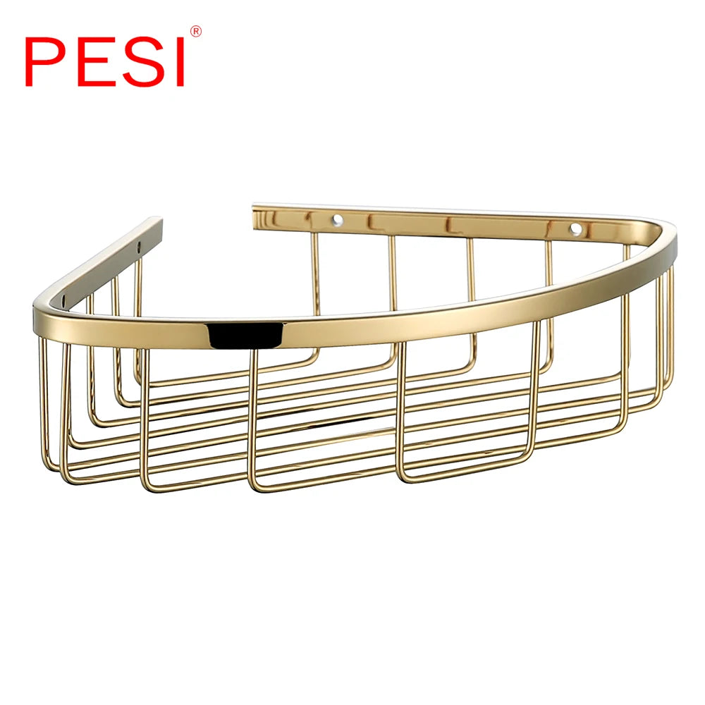 Bathroom Shelf Black Stainless Steel Single Bathroom Shelves Shower Storage Rack Wall Mounted Corner Basket Shampoo Shelf. - Daisan Mart