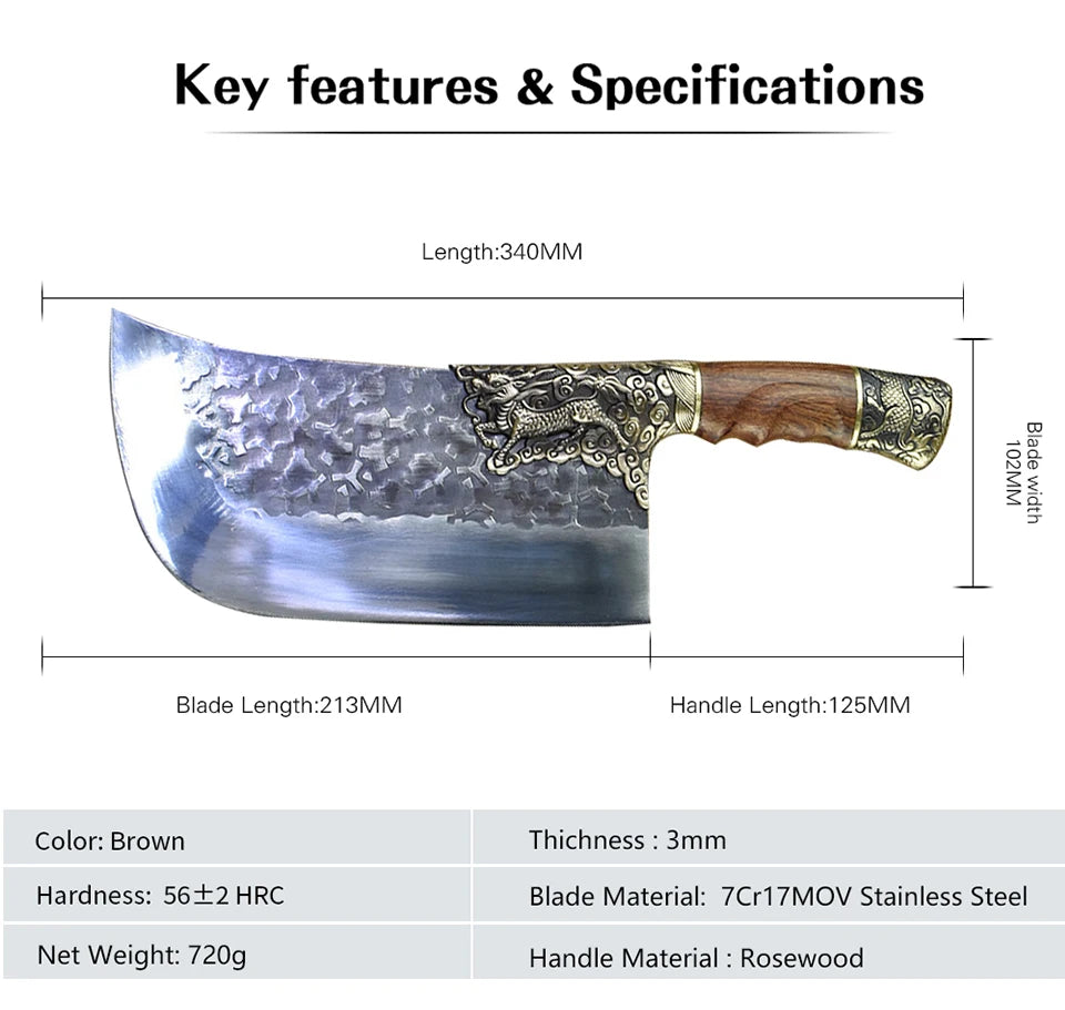 Dao Đầu Bếp Mini Sắc Bén Thủ Công Cắt Đa Năng