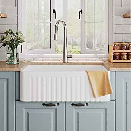 30 inch rectangular ceramic sink, Farmhouse sink, ceramic single bowl sink 