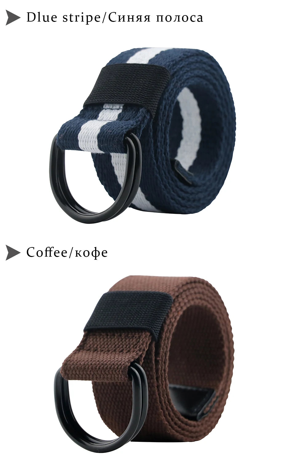 Maikun Unisex Double D-Buckle Canvas Belt