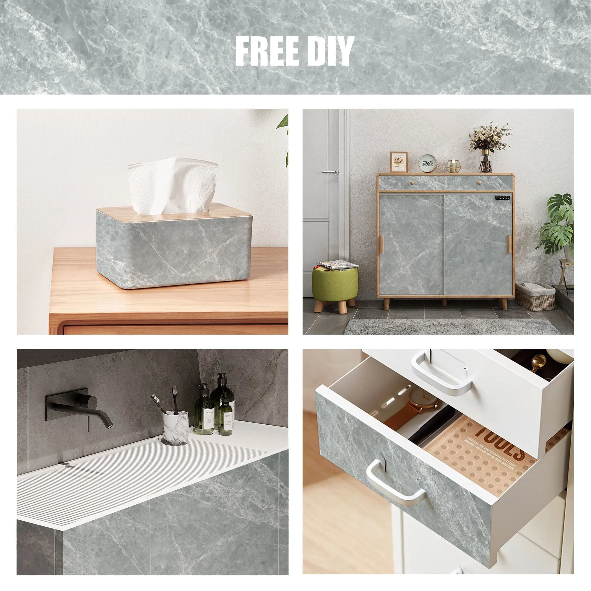 Jeedeson Oil-Proof PVC Stickers for Kitchen Cabinet Decoration