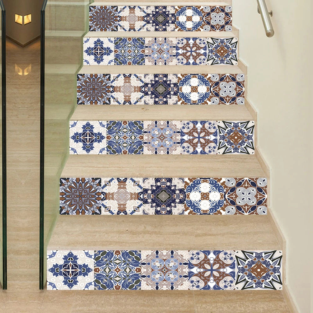 10 Pieces PVC Blue Gray Brick Wall Stickers