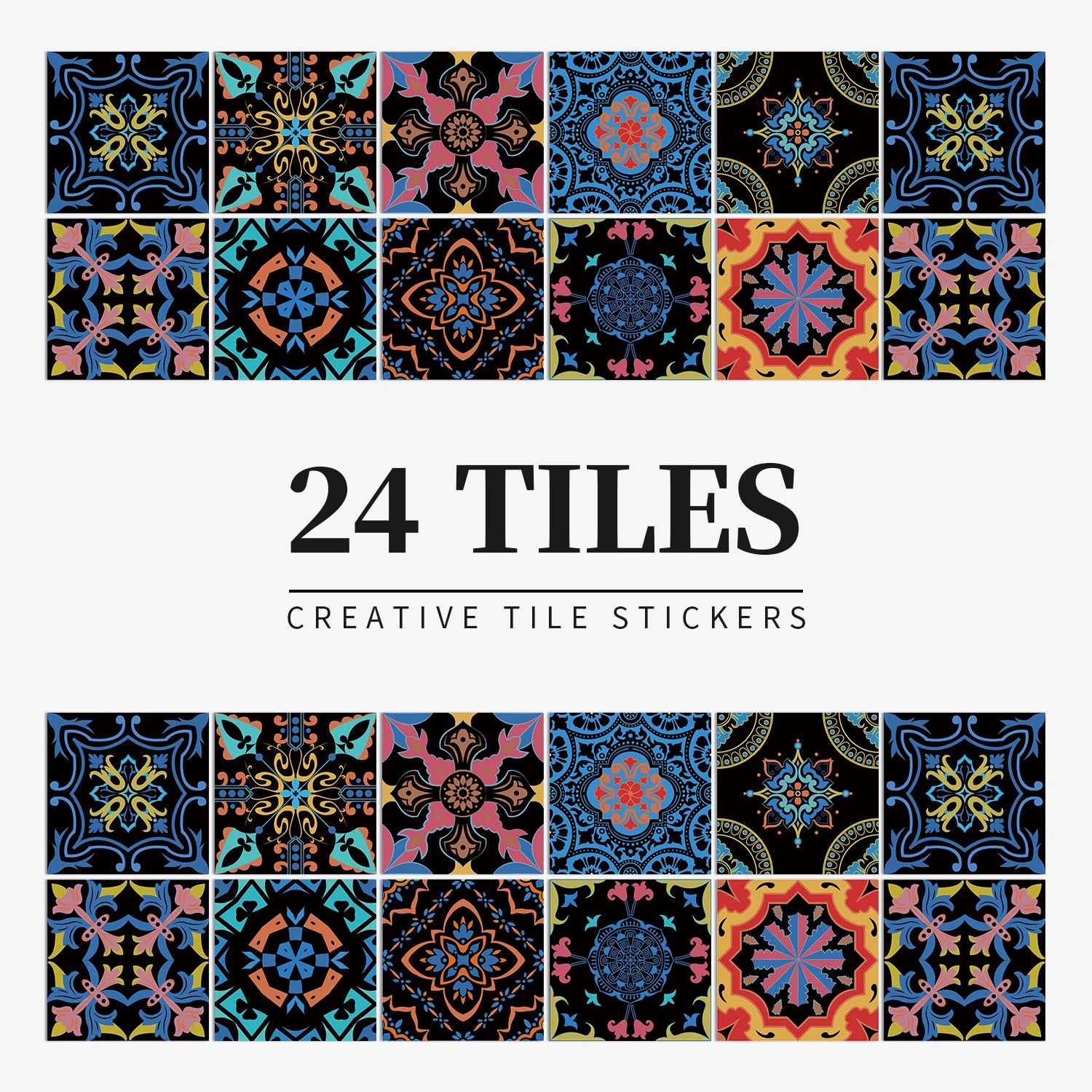 24pcs/set Light Color Tiles Sticker Wall Stickers Kitchen Bathroom Home Renovation Wallpaper Waterproof Self-adhesive Wall Decal