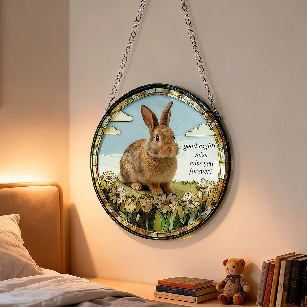 Personalized Memorial Stained Hanging Decor for Lost/Deceased Bunnies