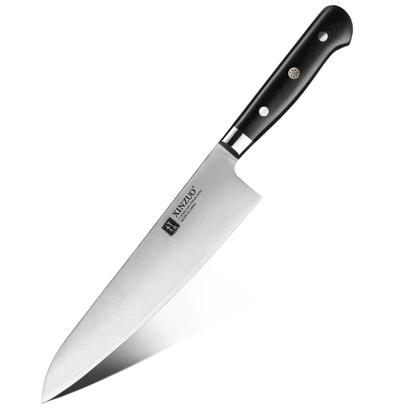 XINZUO 210mm Chef Knife 3 Layer 440C Core Clad Steel Kitchen Knives Stainless Steel Sharp Butchers Gyutou Knife with G10 Handle - Daisan Mart