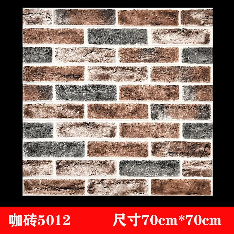 Wallpaper self-adhesive 3D three-dimensional wall stickers wall soft package shop decoration wall skirt wall board red brick