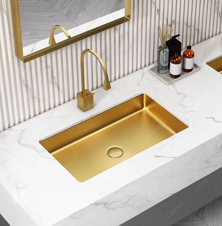 Gold stainless steel sink, under counter sink 