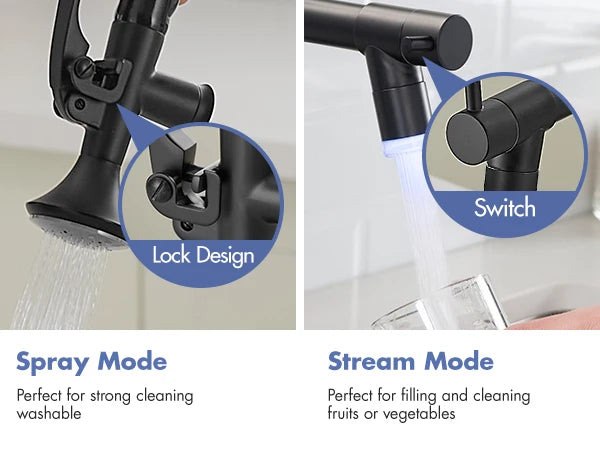 Solid Brass Black Industrial Camper Laundry Utility Rv Wet Bar Kitchen Faucet Kitchen Accessories Ceramic Modern Contemporary