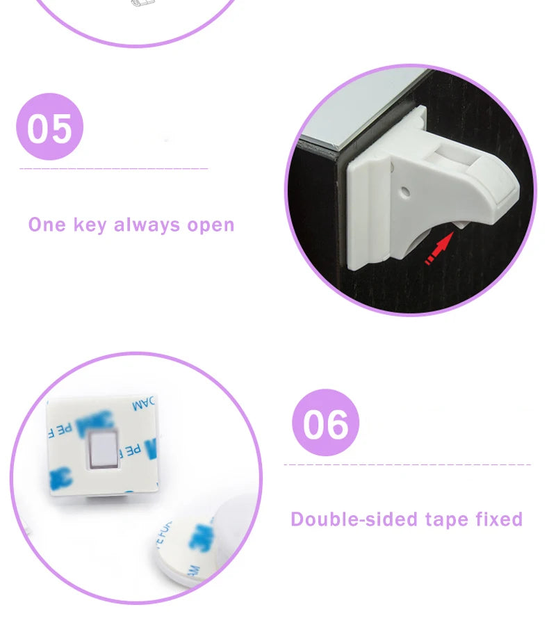 Baby Safety Lock Invisible Lock Kids Security Drawer Latch Cabinet Door Magnetic Child Safety Lock Limiter  Children Protection - Daisan Mart