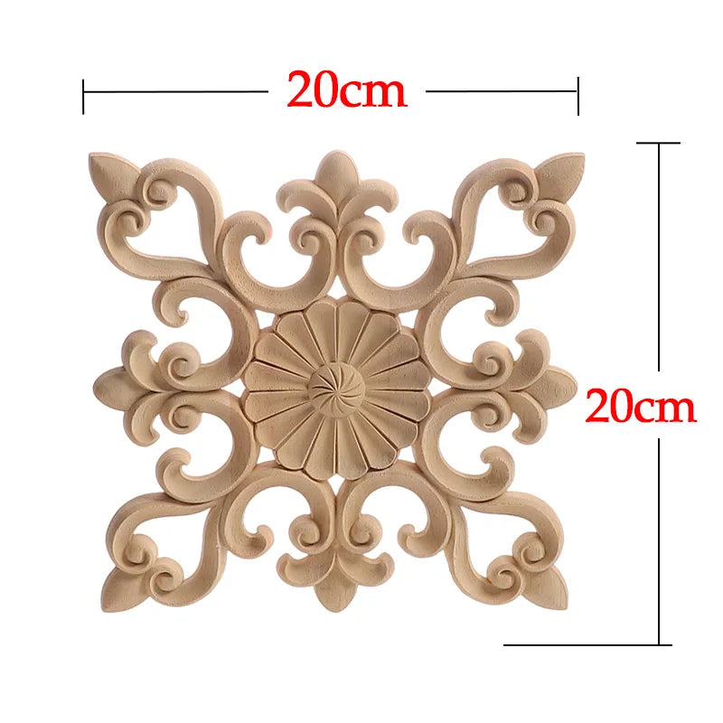 Wood Mouldings Wood Carving Door Onlay Wood Applique Wood Decal Antique Retro Modern Long Leaves Wooden Cabinet Furniture Corner