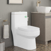 Chaozhou sanitary ware, white porcelain toilet, one-piece toilet, round porcelain toilet, floor mounted, Siphon flush 