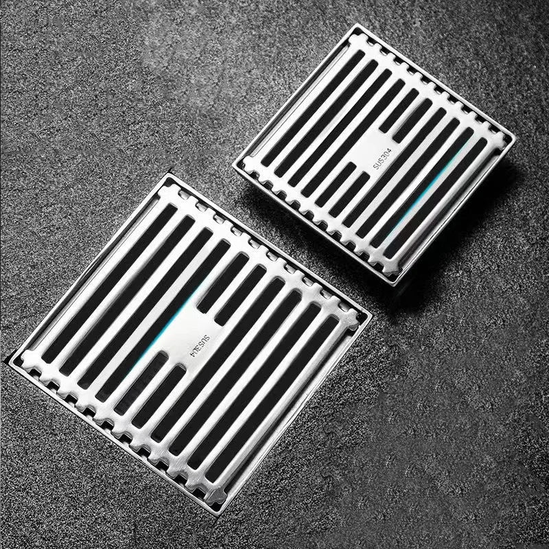 Square Anti-Odor Stainless Steel Bathroom Drains Toilet Balcony Shower Floor Drain With Tile Insert for Balcony Toilet Shower - Daisan Mart
