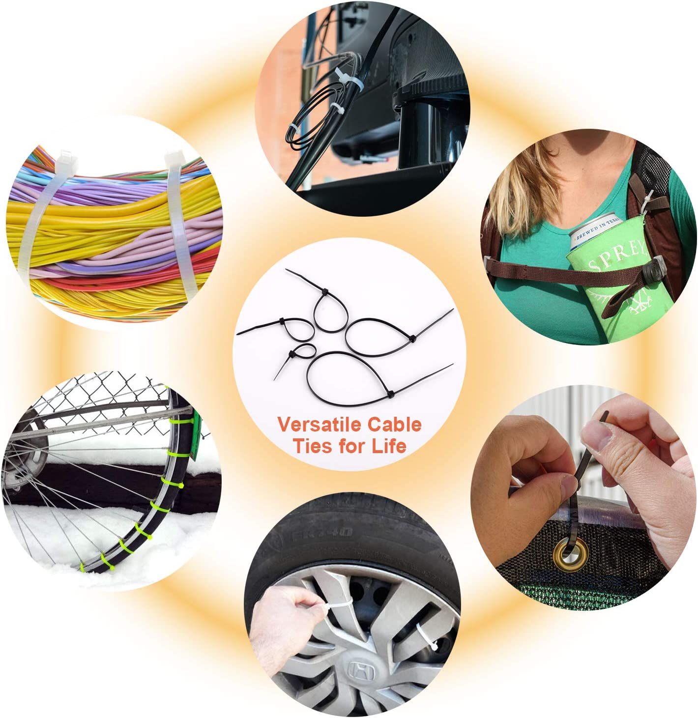 XINGO nylon cable tie, self-locking, PA66 plastic 