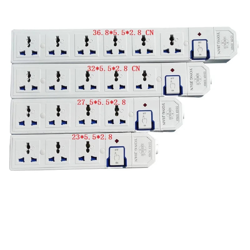 Electric Socket 3 4 5 6AC Universal Outlets Multi conversion Jack US EU UK AU CN Plug Socket 10A 2500W Power Strip with Switch