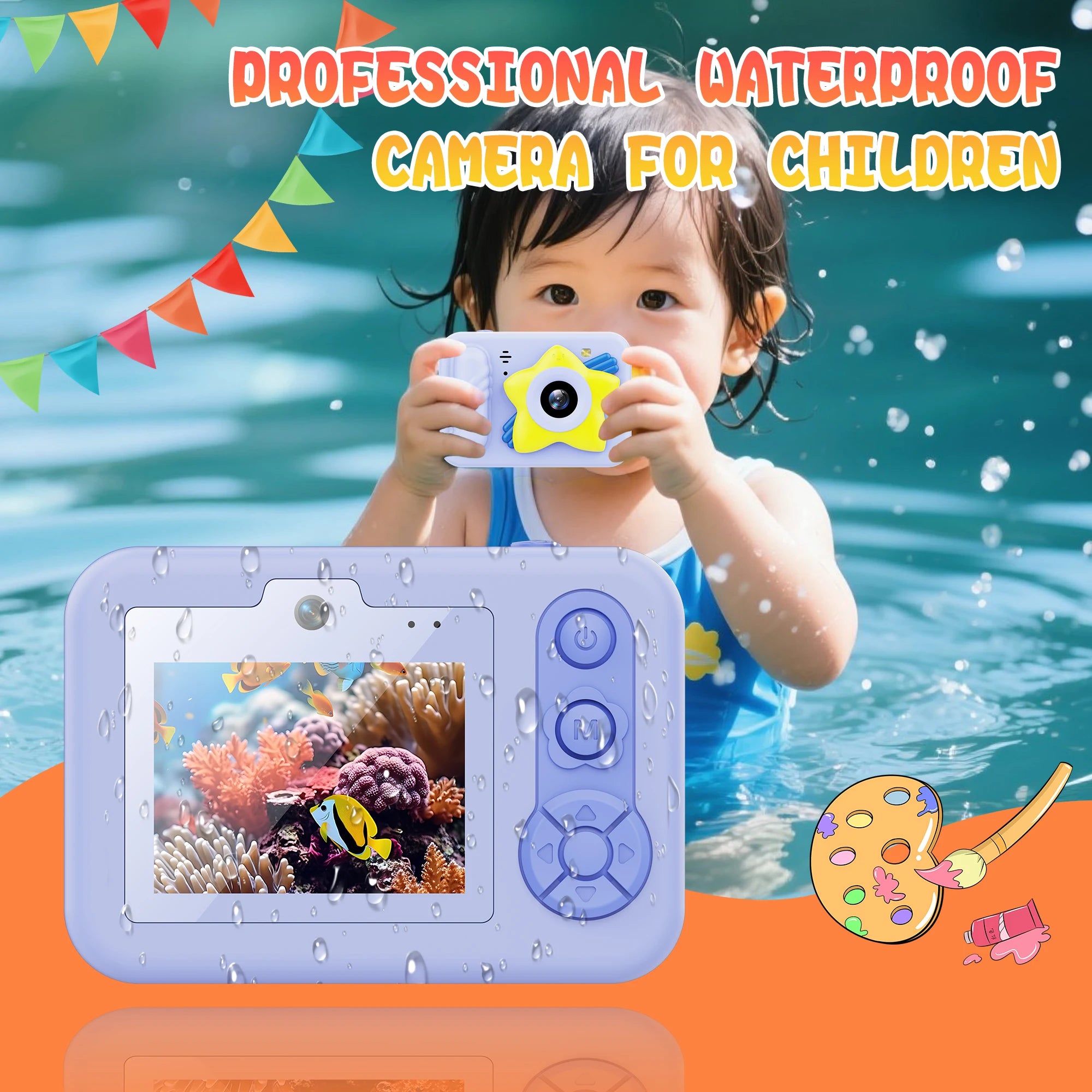 IP68 Waterproof Multi-Mode HD 1080P Camera for Kids