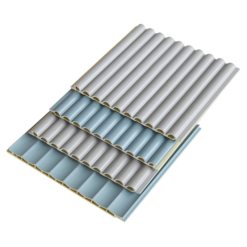 3D Curved Wood Plastic Wall Panels Moisture Resistant Sample