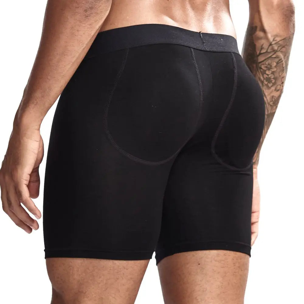 Men's Breathable Cotton Padded Butt Underwear with Removable Pads