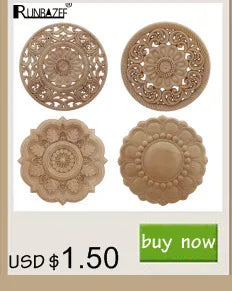Wood Mouldings Wood Carving Door Onlay Wood Applique Wood Decal Antique Retro Modern Long Leaves Wooden Cabinet Furniture Corner