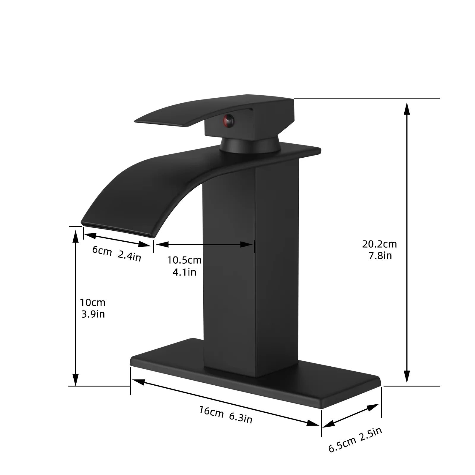 Modern Stainless Steel Brass Waterfall Bathroom Basin Faucet Bathroom Single Hole Water Mixer Tap Bathroom Basin Faucet - Daisan Mart
