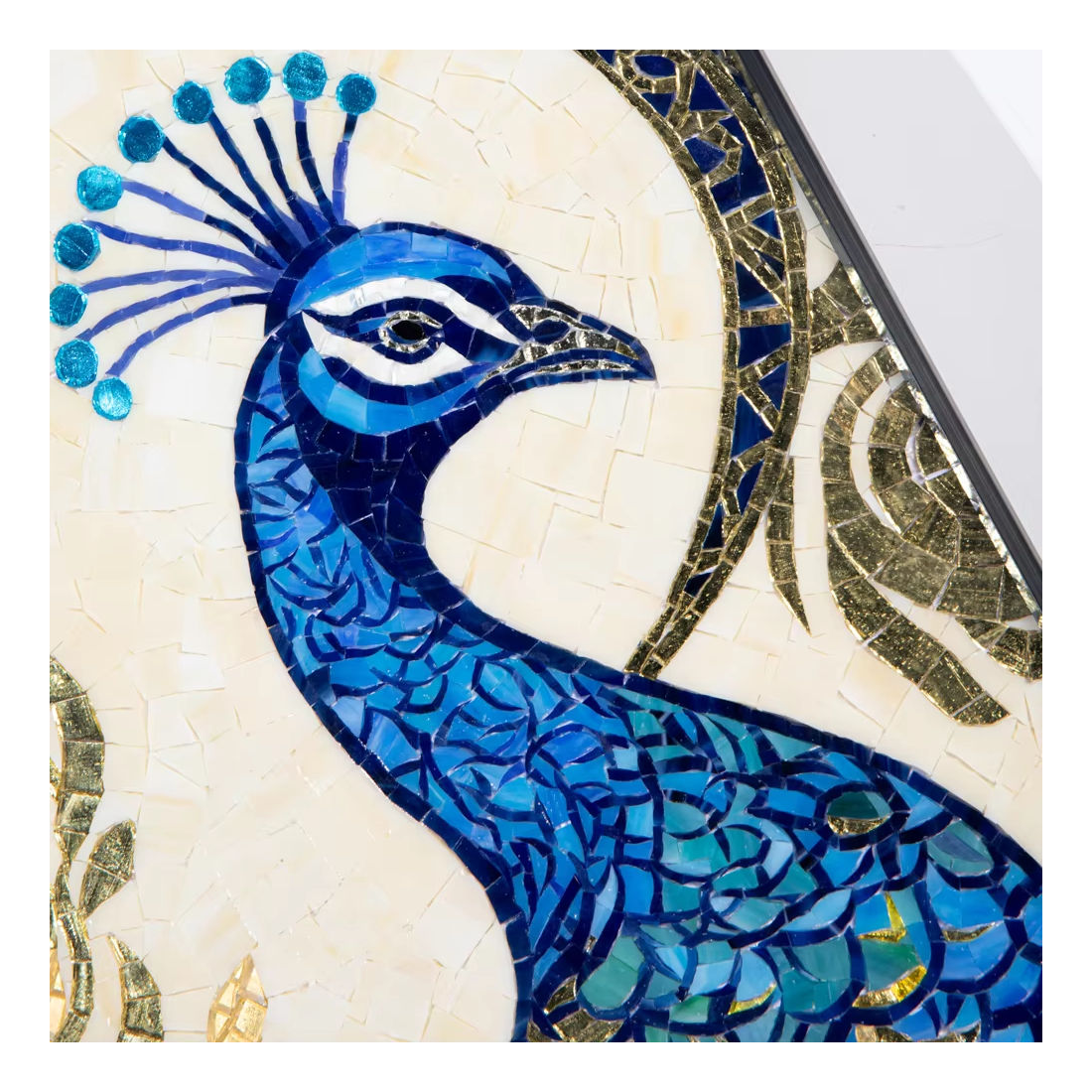 Decorative glass mosaic peacock wall sticker 