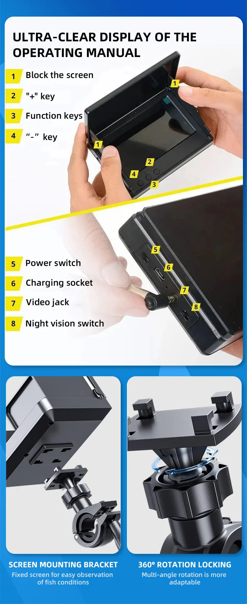 Outdoor Waterproof Fish Camera with English Support