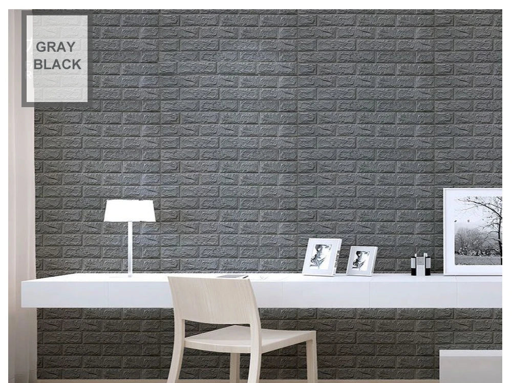 3D Brick Wall Sticker Strong three-dimensional 77*70cm Monochrome and Retro adesivos de parede paper Bring the fun of home life - Daisan Mart