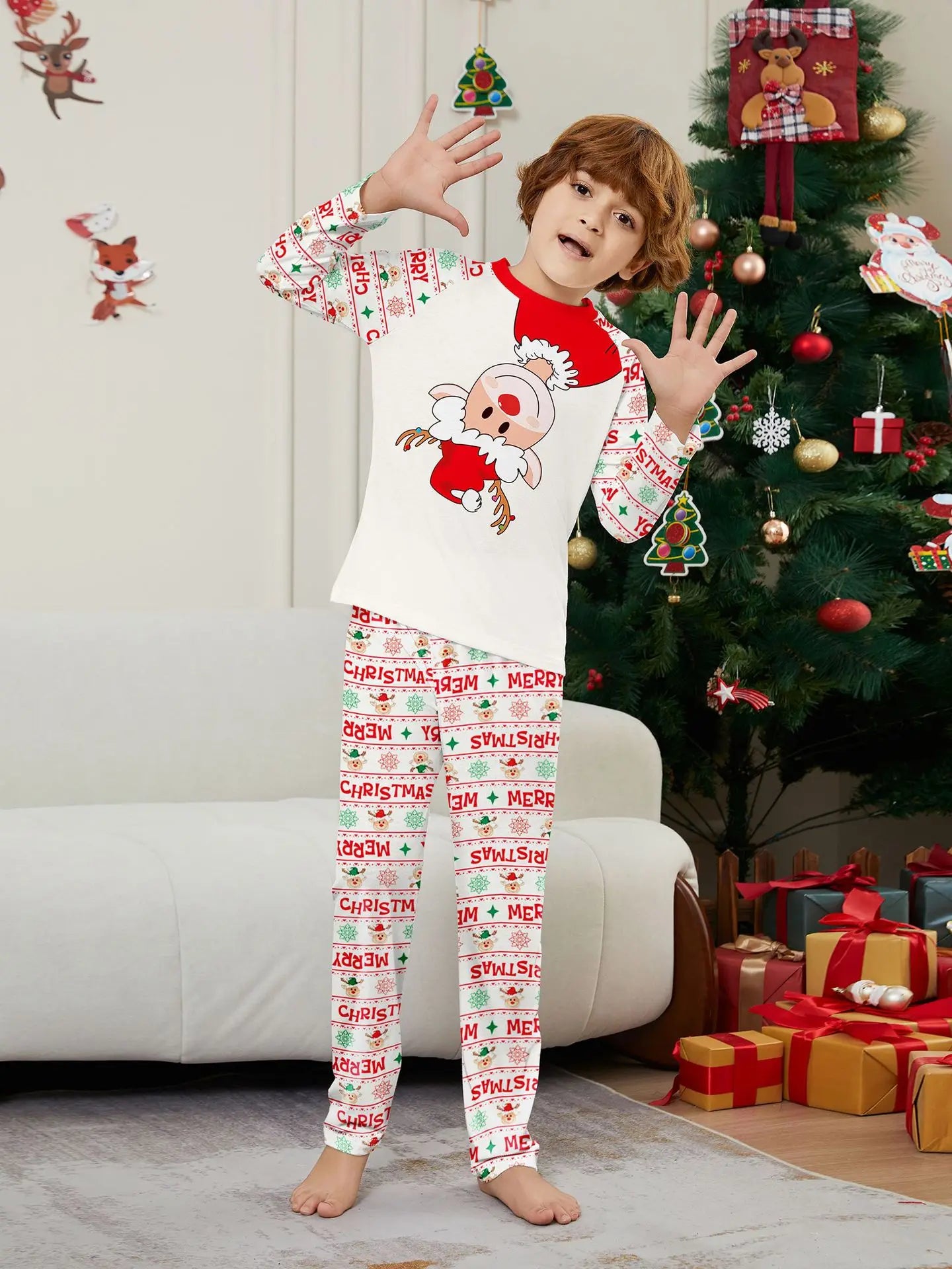 Merry Christmas Family - Matching Long Sleeve Pajama Set