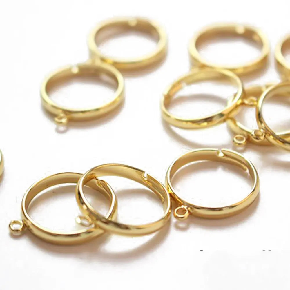 Set of 4 18K gold plated rings, handmade DIY accessories