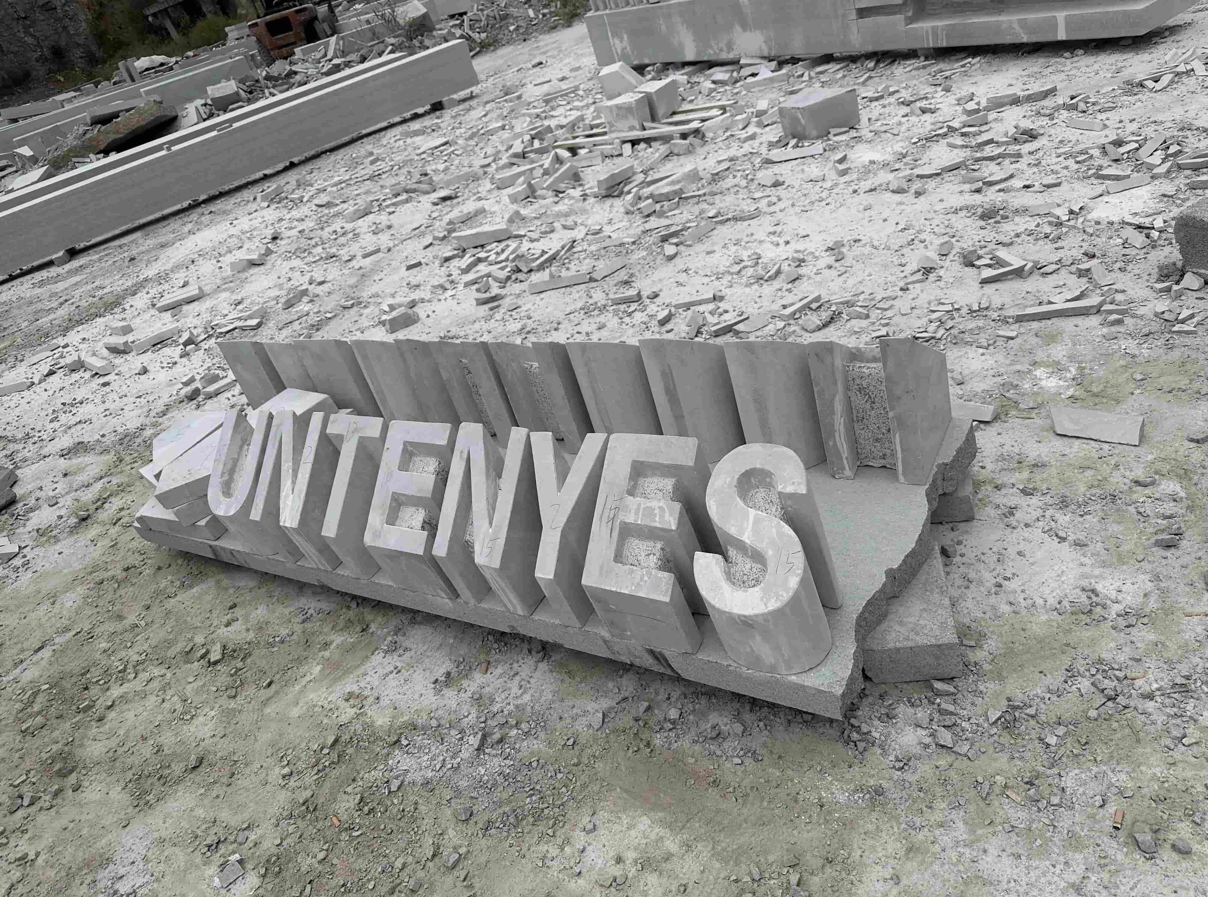 Custom 3D granite outdoor billboard, eco-friendly, sustainable. 