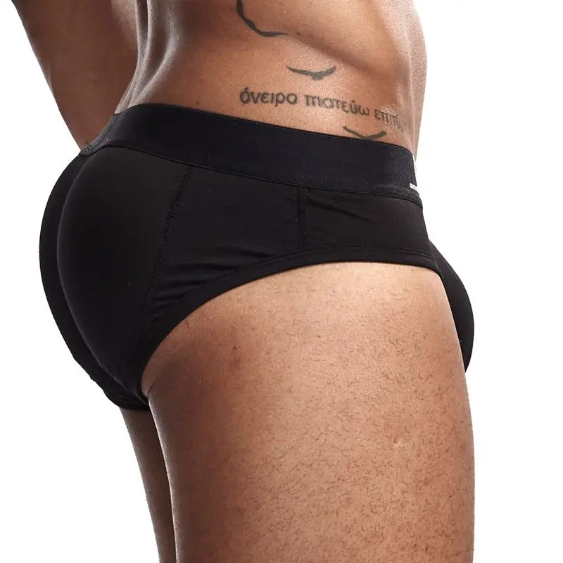 Men's Breathable Cotton Padded Butt Underwear with Removable Pads