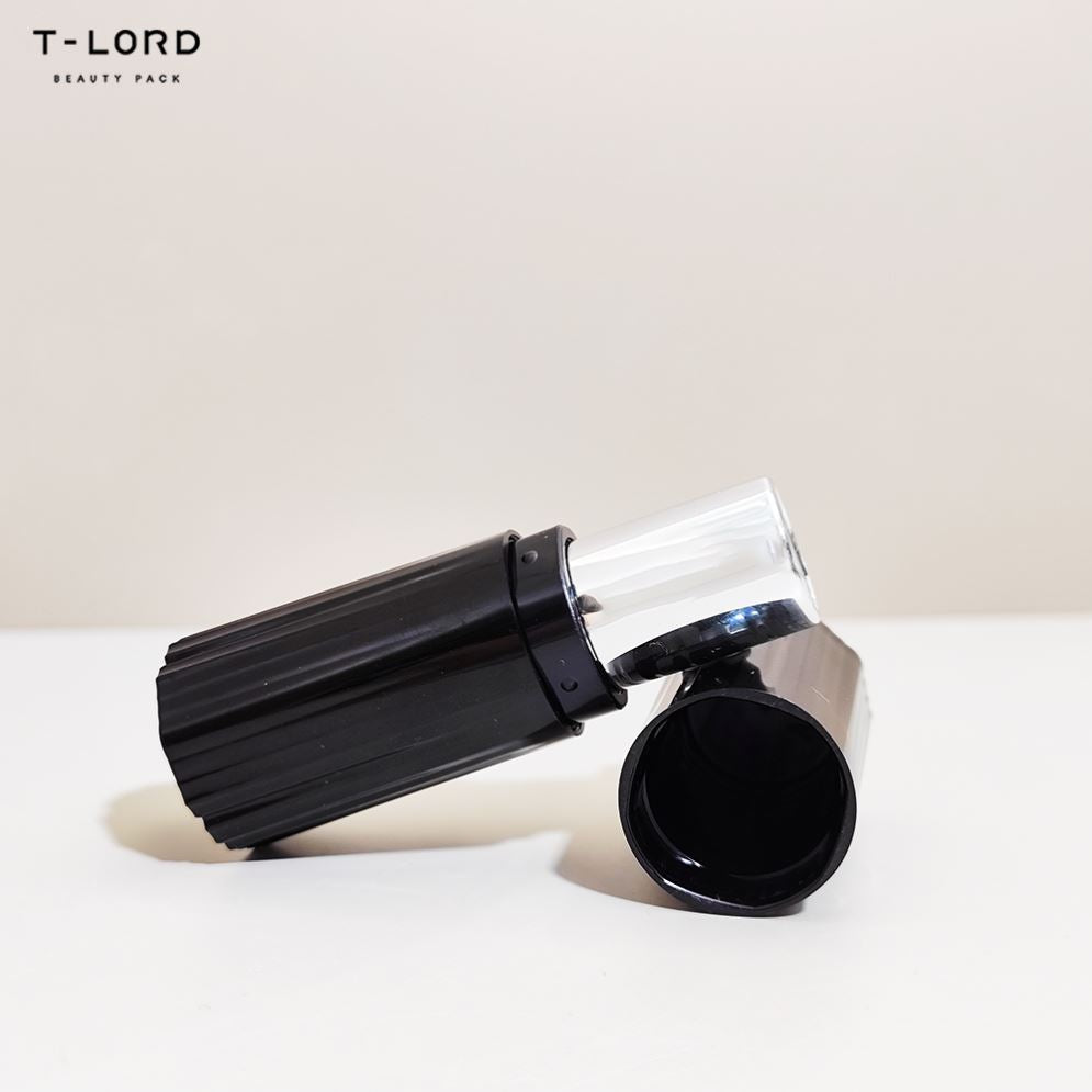 Unique Black Plastic Lipstick Tube, Empty Cosmetic Containers For Custom Packaging 