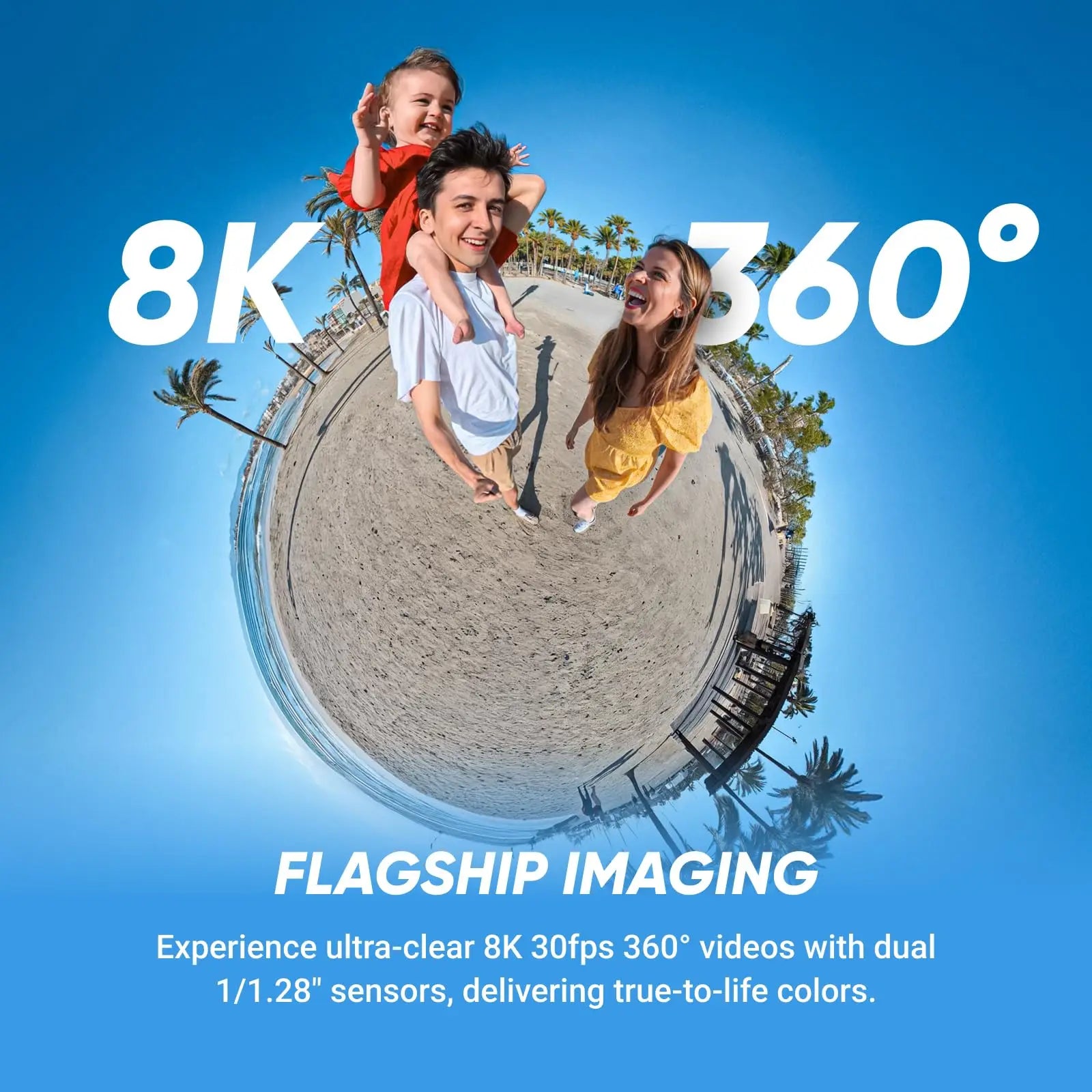 InstaX5 - 8K Waterproof 360° Camera, 3-Hour Battery, AI Chip