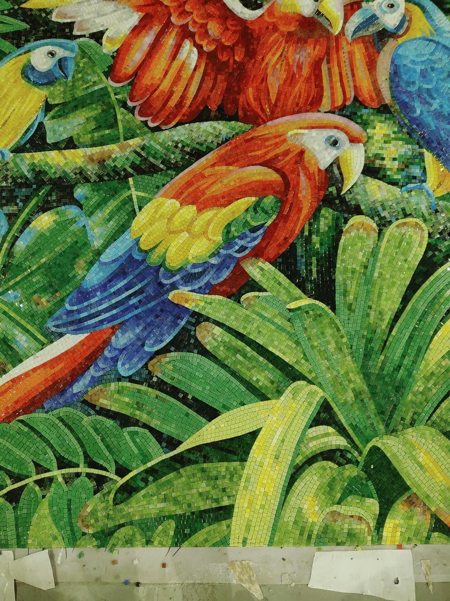 Popular Custom Colorful Parrot Mosaic Painting 