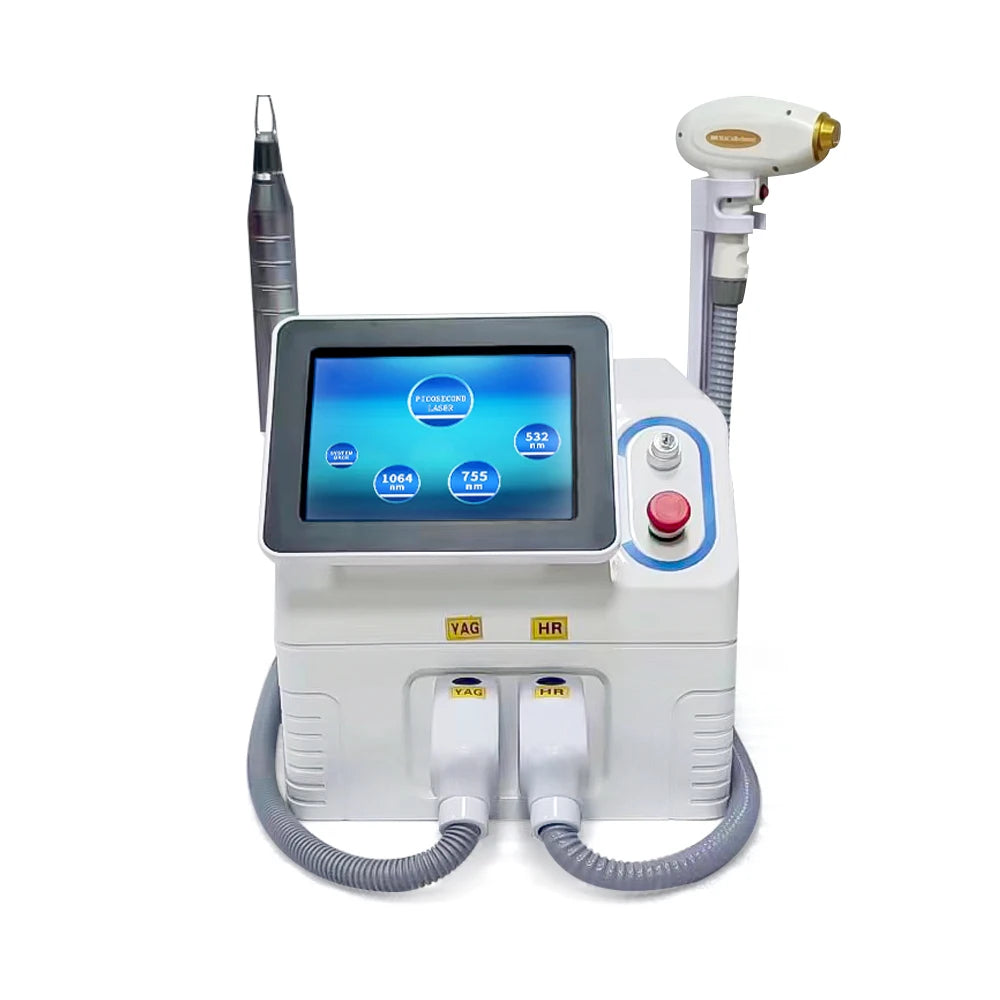 2025 Professional 2 in 1 Laser Hair Removal Machine Picosecond Q Switch ND YAG 1064NM Tattoo Removal 3 Waves Device