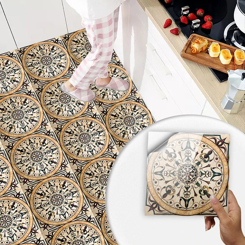 10pcs Blue &amp; Gray Matte Surface Wall Sticker Film For Tiles /Ground in Kitchen Backsplash Floor PVC Art Wallpaper Peel &amp; Stick