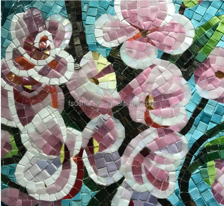 Parrot mosaic handmade painting decorates living room hallway 