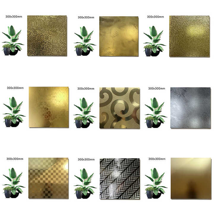 3D Design Gold Sparkling Porcelain Bathroom Wall Tiles
