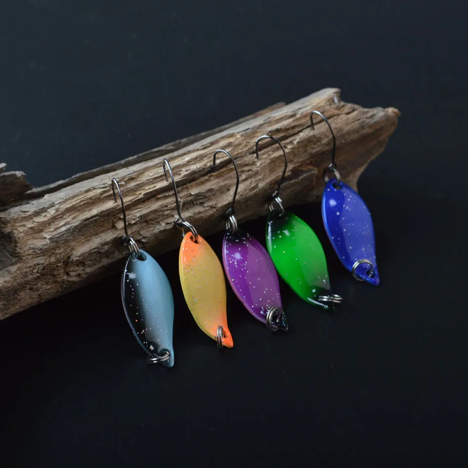 Bộ 5 Mồi Câu Kim Loại TOMA Dạng Lá Cá Lóc, Cá Trê