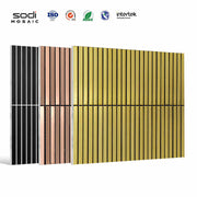 Silver Stainless Steel Long Striped Glossy Black Gold Kitchen Wall Tiles for Bathroom 