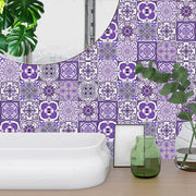 10/15/20/30cm Purple Retro Strip Tiles Wall Sticker Kitchen Stairs Tile Decoration Wallpaper Peel &amp; Stick Waterproof Art Mural