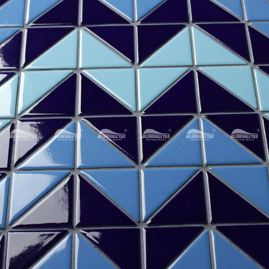 Outdoor Swimming Pool Porcelain Triangle Mosaic Tiles 