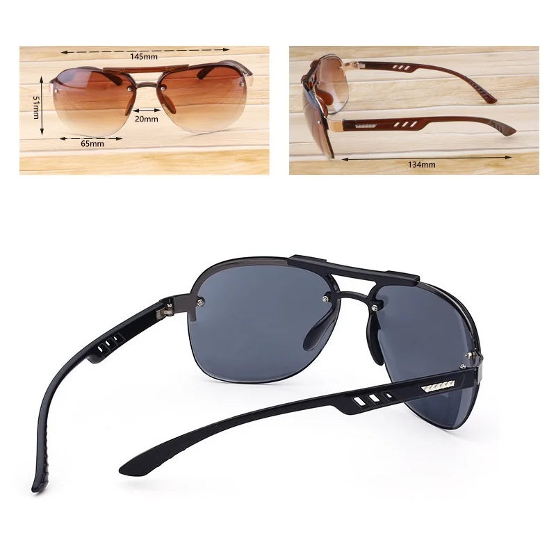 Unisex UV400 Rimless Aviator Fashion Sunglasses