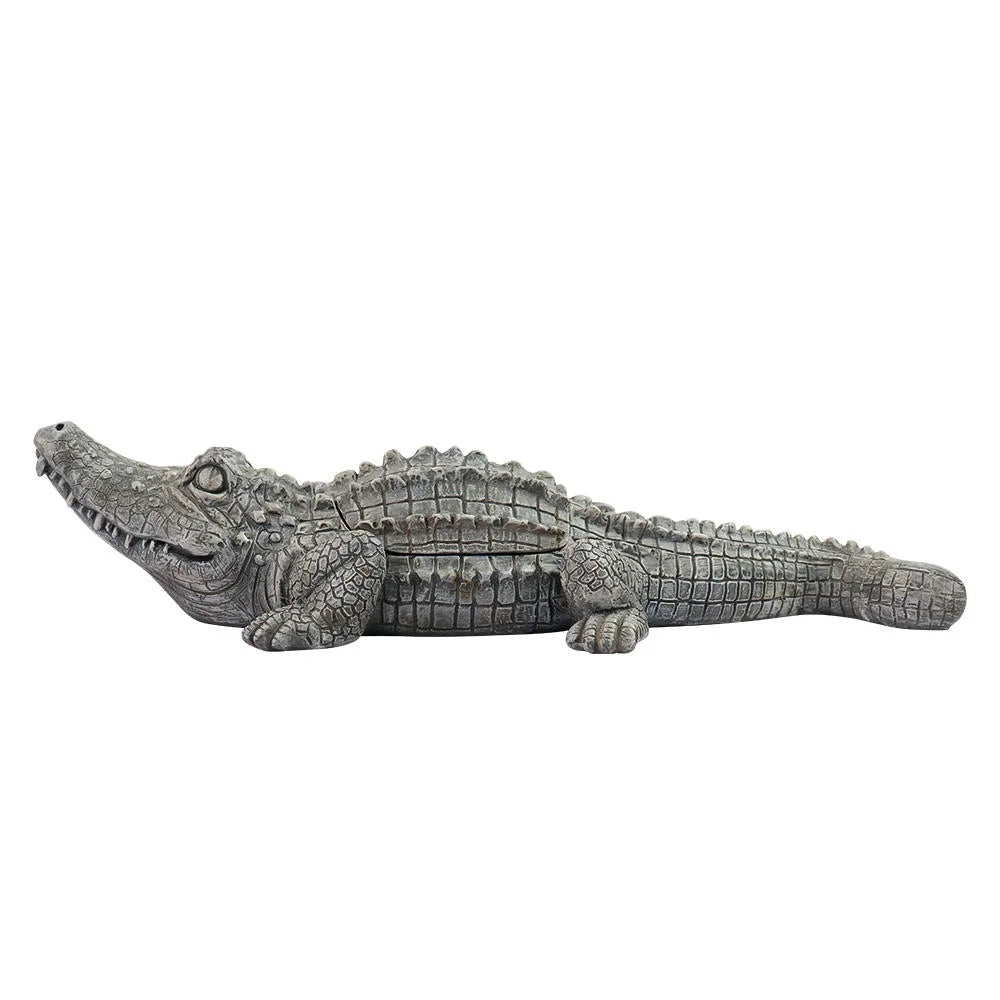 Crocodile Resin Statue with Textured Animal Decor Artistic Painting Theme Secret Storage Figurine for Home & Anime Use for Gifts