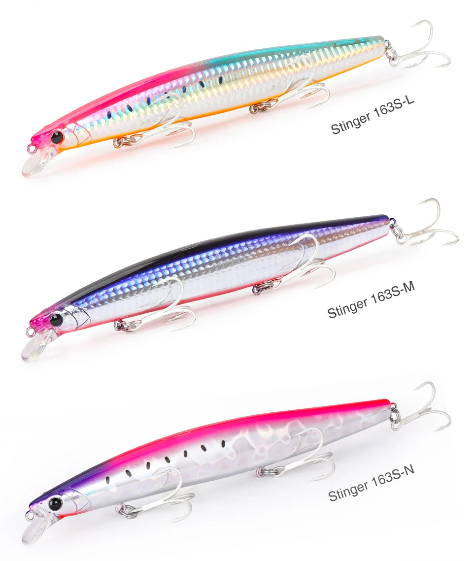 TSURINOYA 34.2g STINGER 163S Sinking Minnow 163mm Sea Fishing Lure Hard Artificial Pike Fishing Baits Tackle DW119