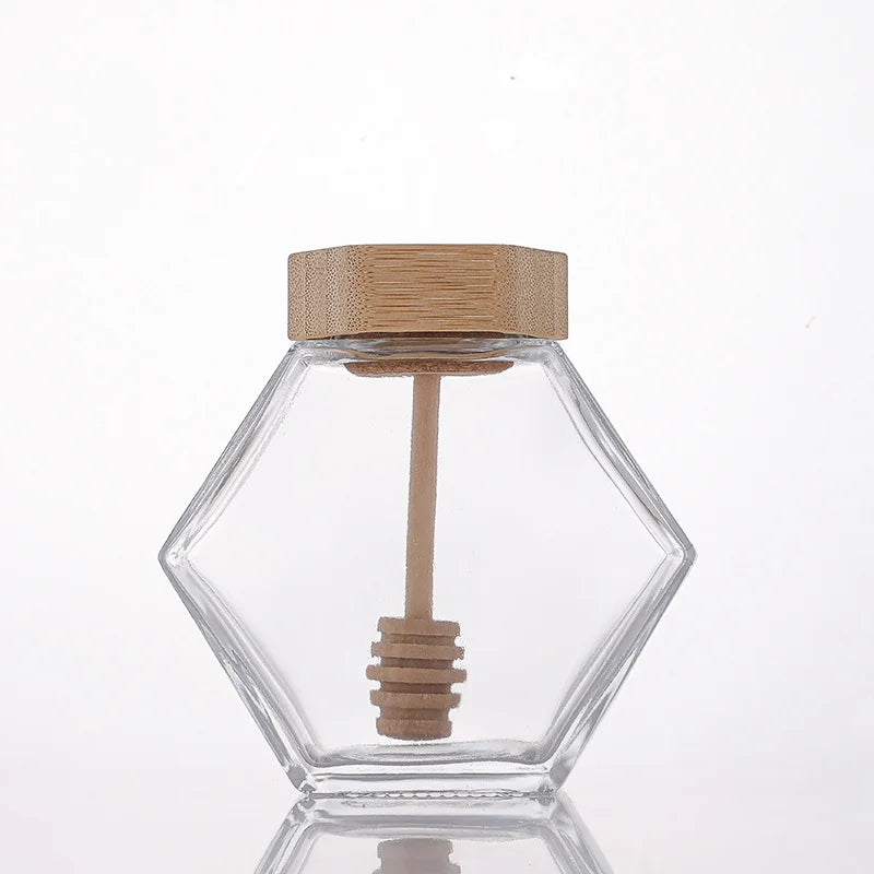 Mật Ong Lục Giác Kèm Muỗng Gỗ & Nắp Bần Sang Trọng