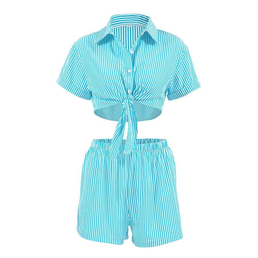 Bộ Đồ Ngủ Nữ Màu Hồng Sọc Dễ Thương QINSI